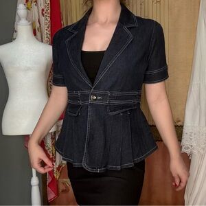 Y2K Denim Short Sleeve Blazer